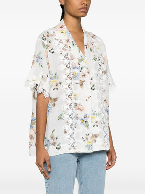 ZIMMERMANN Flowy 24SS Blue Shirt for Women