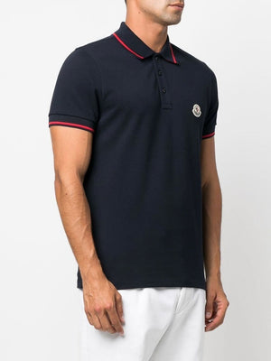 MONCLER Elegant Cotton Polo with Logo Crest