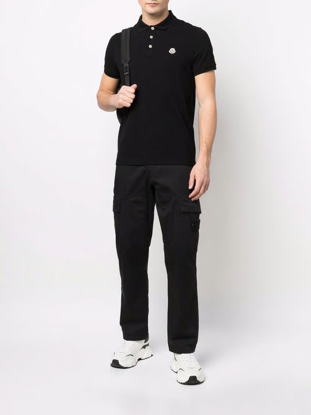 MONCLER Elegant Cotton Polo with Logo Crest