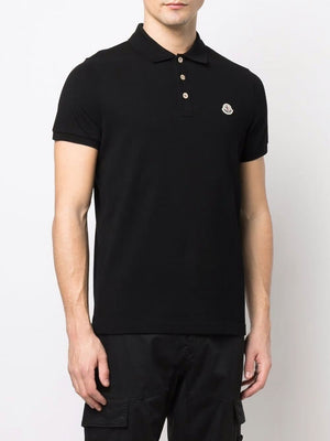 MONCLER Elegant Cotton Polo with Logo Crest