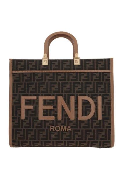 FENDI Sunshine Medium Tote Handbag in Sand - 100% Calfskin for Women