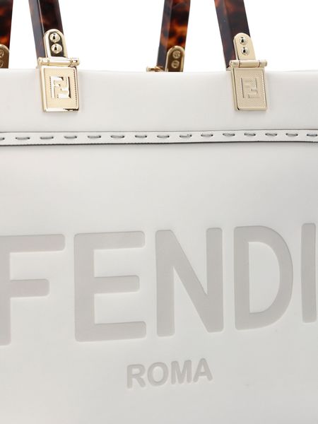 FENDI Stunning Sunshine Small Tote Handbag for Women in White