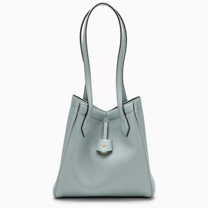 FENDI Light Blue Origami Pebbled Leather Tote Handbag for Women - SS24