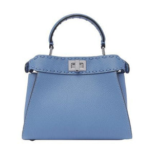 FENDI Mini Leather Handbag with Metallic Closure