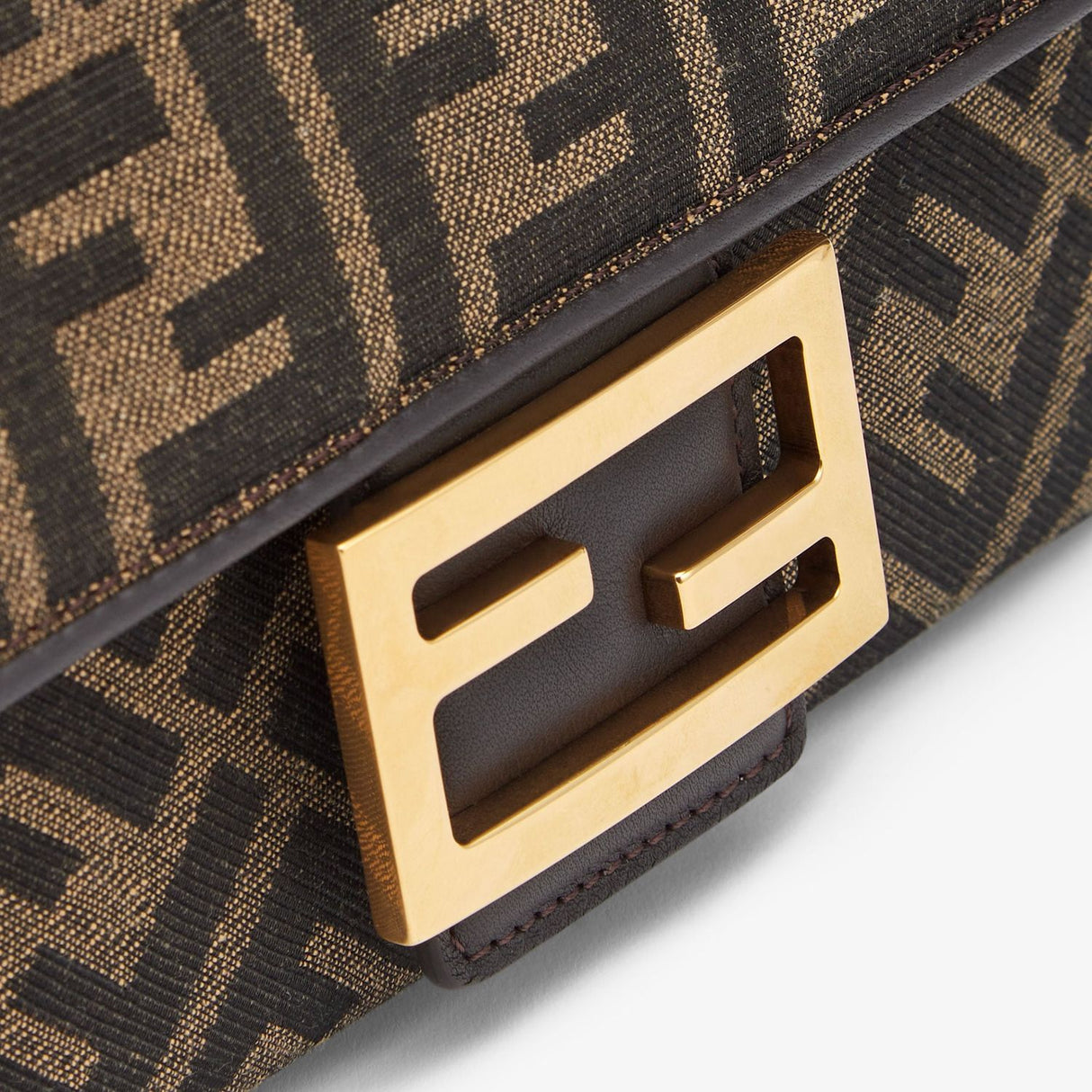 FENDI Elegant Jacquard Mini Baguette with Chain Detail