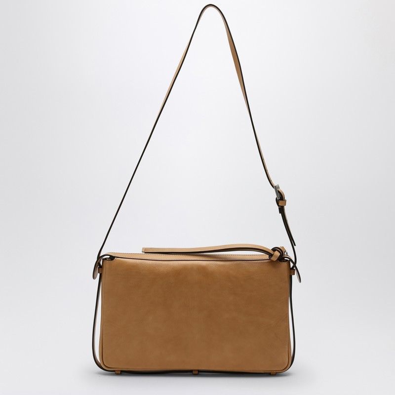 FENDI Medium Beige Leather Shoulder Bag