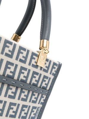 FENDI Blue Jacquard Tote Handbag for Women in SS24 Collection