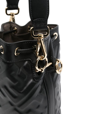 FENDI Mini Embossed Bucket Handbag