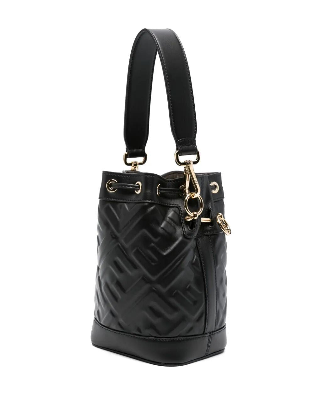 FENDI Mini Embossed Bucket Handbag