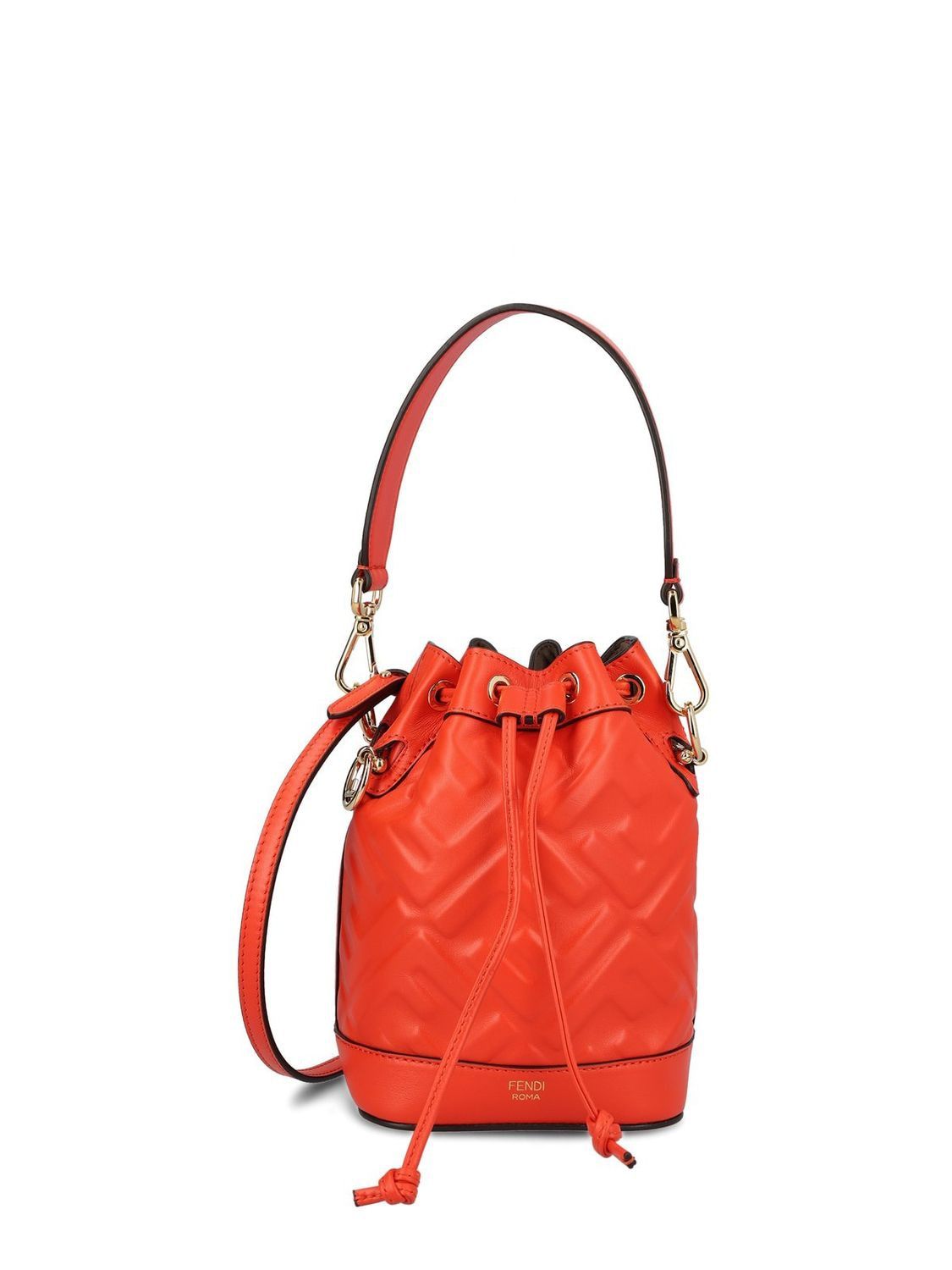 FENDI Mini Embossed Bucket Handbag