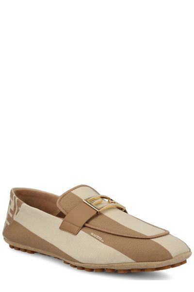 FENDI Luxury Beige Sand Leather Loafers for Women