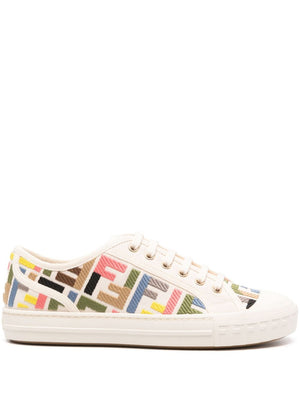 FENDI Domino Multicolored Canvas Sneakers