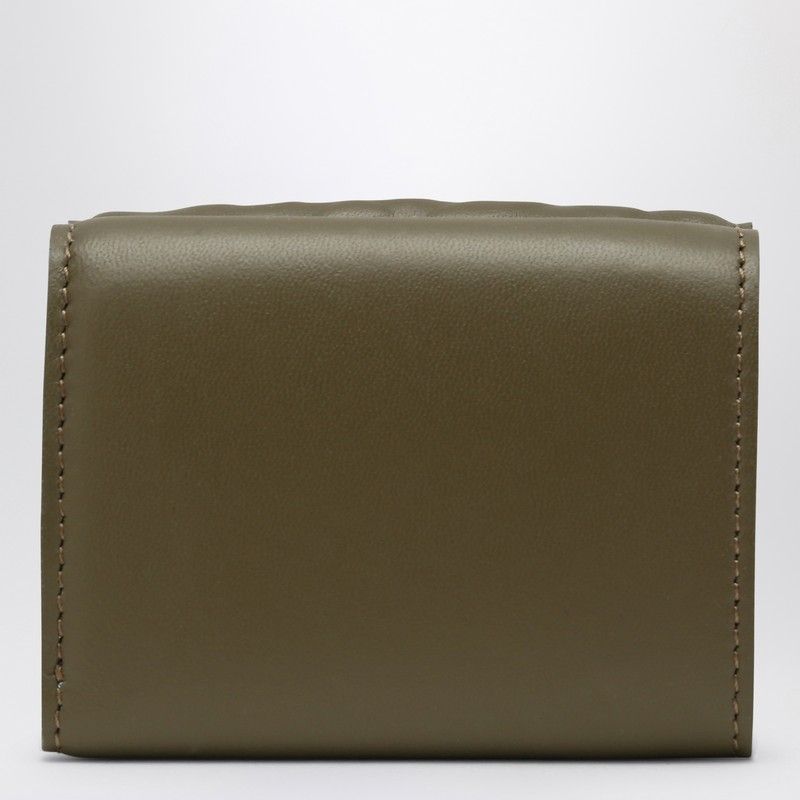 FENDI Mini Tri-Fold Wallet in Green Nappa Leather