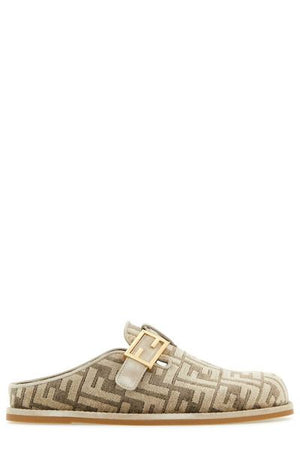 FENDI Chic Monogram Raffia Slippers