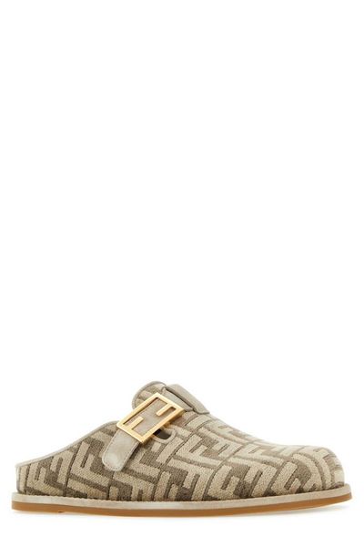 FENDI Chic Monogram Raffia Slippers