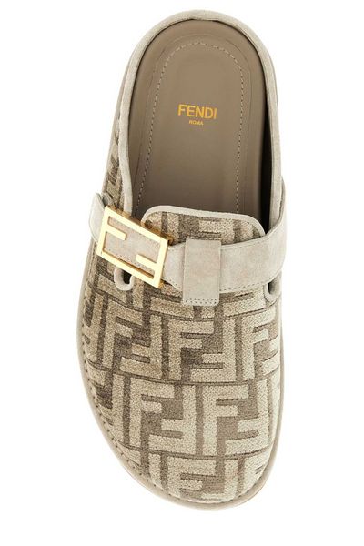 FENDI Chic Monogram Raffia Slippers