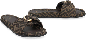 FENDI Elegant Fabric Slide Sandals