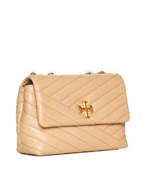 TORY BURCH Pink Chevron Patterned Leather Shoulder Handbag for Women - FW23