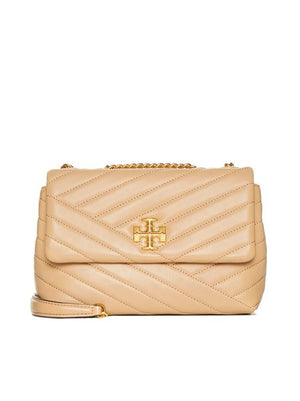 TORY BURCH Pink Chevron Patterned Leather Shoulder Handbag for Women - FW23