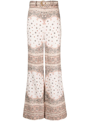 ZIMMERMANN Creambanda Estames Camal Broad Pants for Women