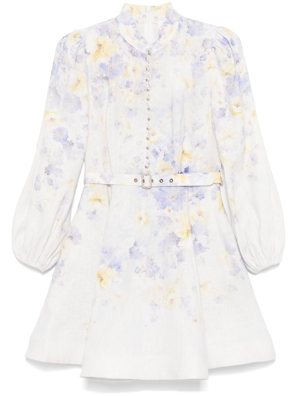 ZIMMERMANN Lilac Purple Crush Linen Mini Dress