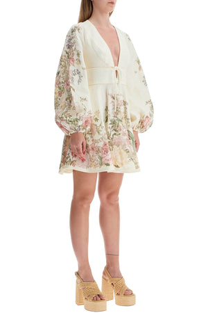 ZIMMERMANN Elegant Plunge Mini Dress with Oriental Flair