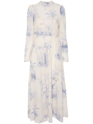 ZIMMERMANN Asymmetric Floral Maxi Dress