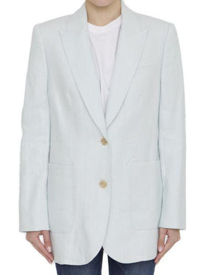 ZIMMERMANN Mint Linen Single-Breasted Jacket for Women