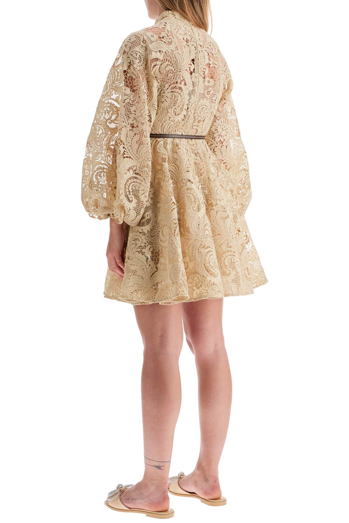 ZIMMERMANN Waverly Lace Mini Dress with Belt