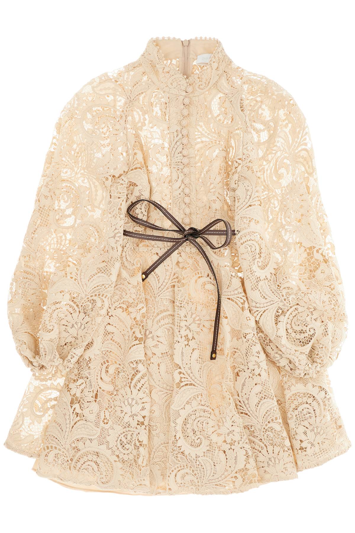 ZIMMERMANN Waverly Lace Mini Dress with Belt