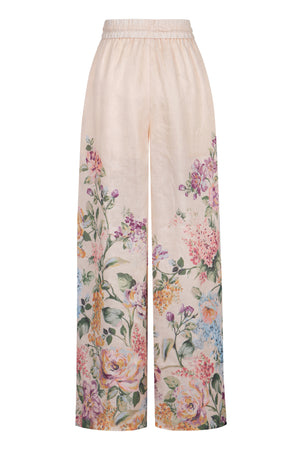 ZIMMERMANN Sunset Bloom High-Waisted Linen Pants