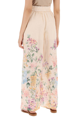 ZIMMERMANN Sunset Bloom High-Waisted Linen Pants