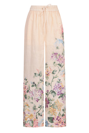 ZIMMERMANN Sunset Bloom High-Waisted Linen Pants