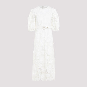 ZIMMERMANN Halliday Floral Lace Midi Dress