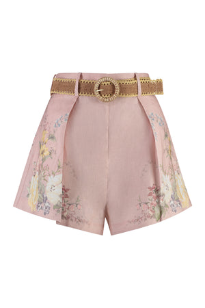 ZIMMERMANN Chic Blossom Pink Linen Shorts