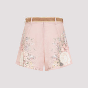 ZIMMERMANN Multicolor Linen Tuck Shorts