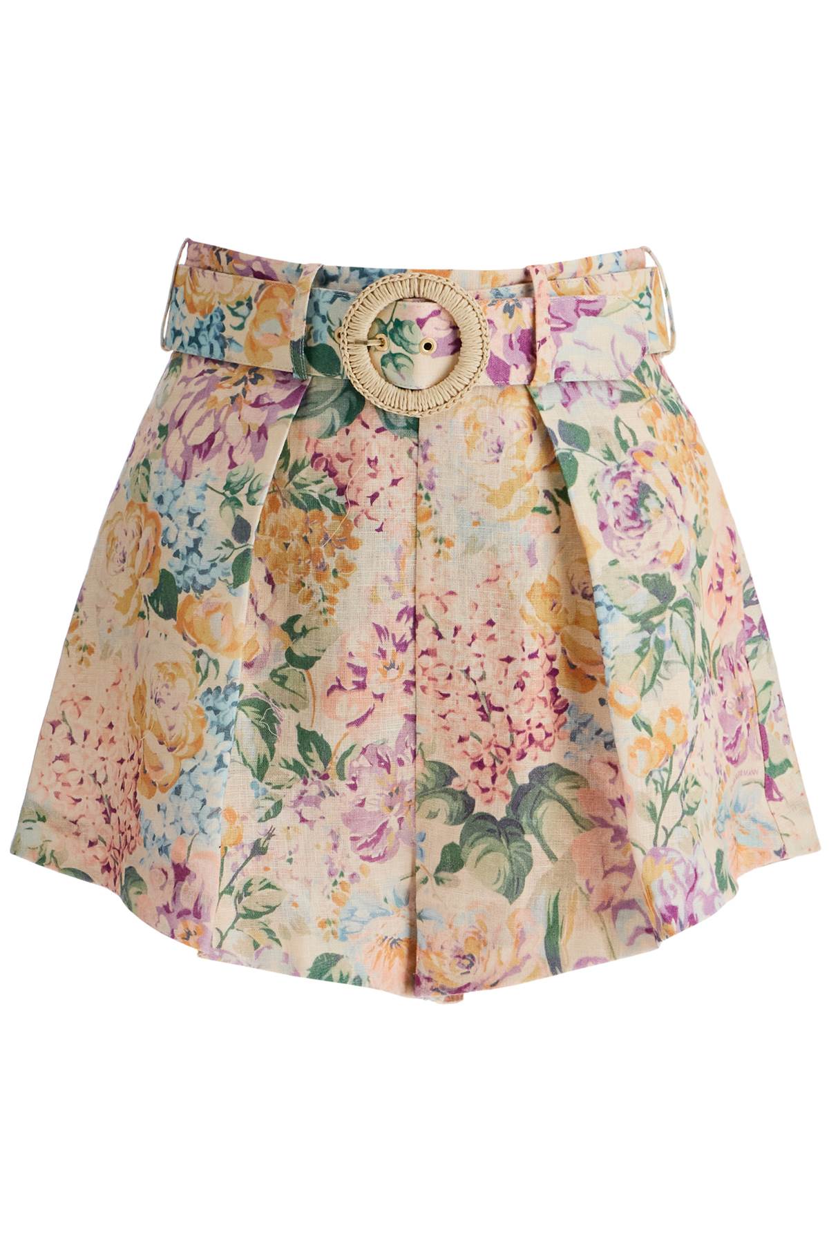 ZIMMERMANN Floral Watercolor Print Linjln Mini Shorts