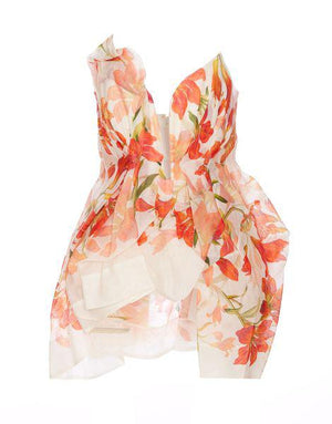 ZIMMERMANN Tranquility Draped Bodice with Red Lily Motif