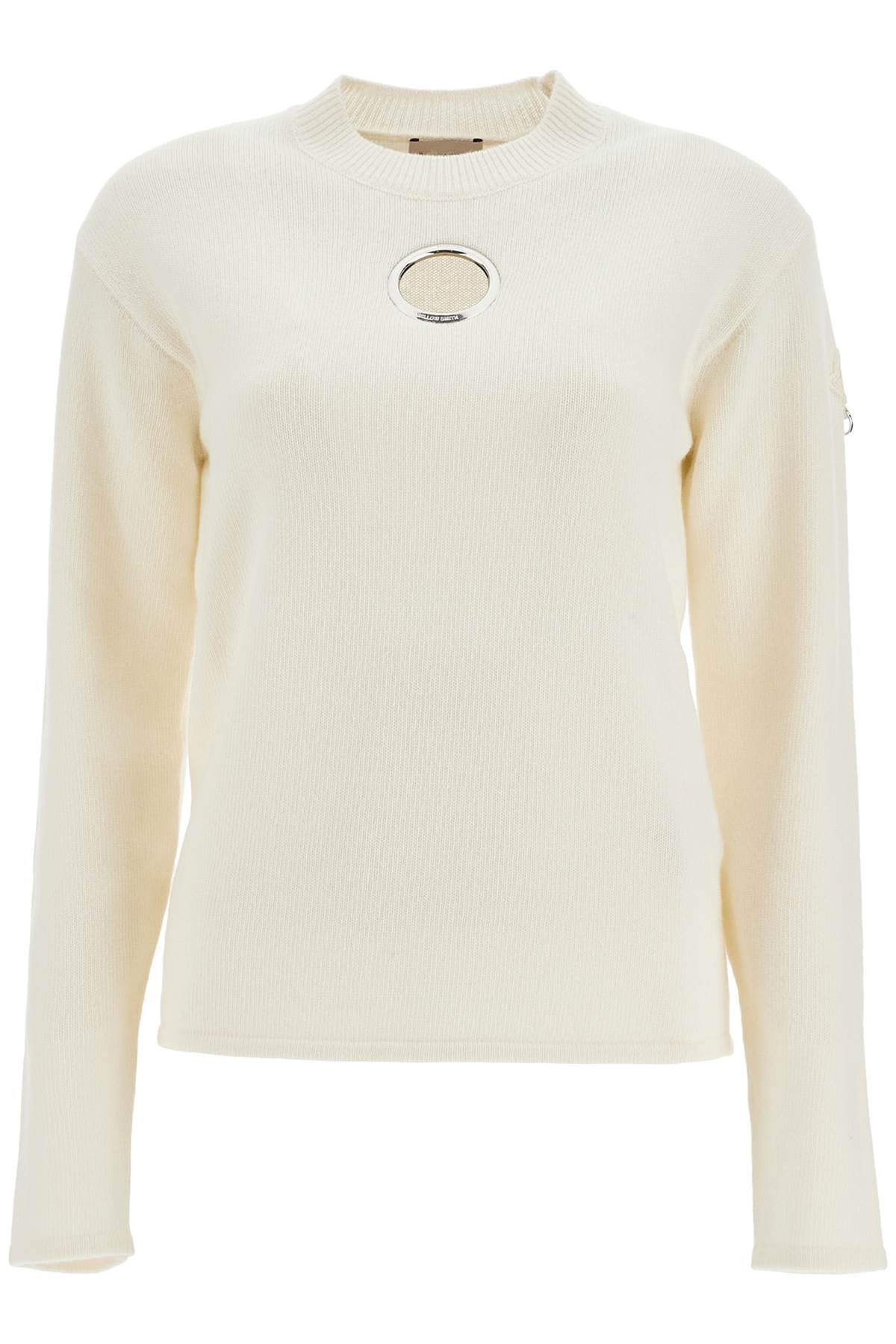 MONCLER Futuristic Relaxed Fit Wool and Cashmere Crewneck Sweater - Size XS