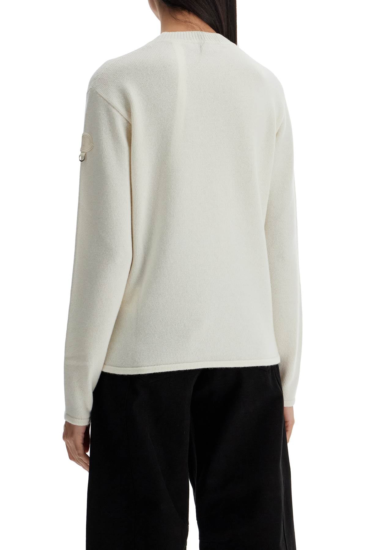 MONCLER Futuristic Relaxed Fit Wool and Cashmere Crewneck Sweater - Size XS