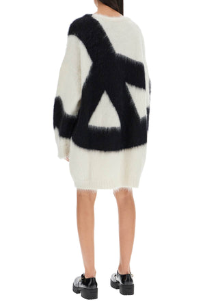 MOSCHINO COUTURE Oversized V-Neck Mini Knit Dress