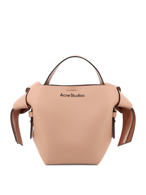 ACNE STUDIOS Salmon Pink Leather Handbag with Single Top Handle and Adjustable Shoulder Strap