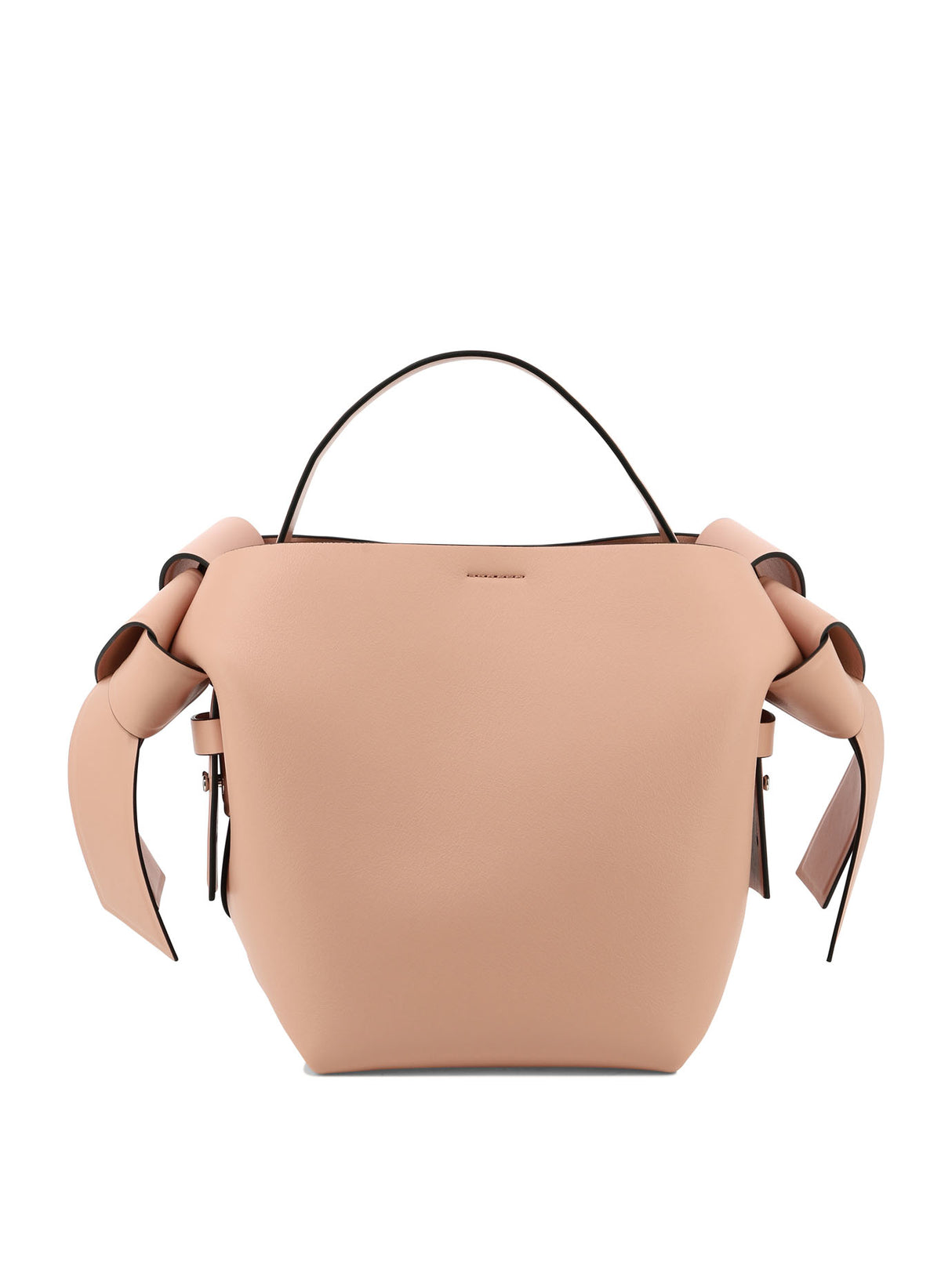 ACNE STUDIOS Salmon Pink Leather Handbag with Single Top Handle and Adjustable Shoulder Strap