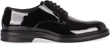 DOLCE & GABBANA Lace-Up Patent Leather Derby Dress Shoes