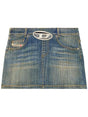 DIESEL Faded Blue Denim Mid-Rise Skirt