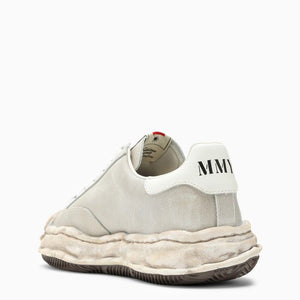 MAISON MIHARA YASUHIRO	 Light Grey Leather Low Top Trainers for Men