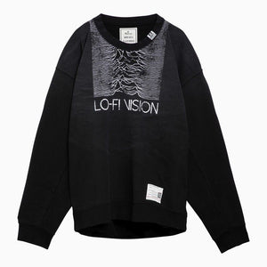 MAISON MIHARA YASUHIRO	 Men's Black Cotton Sweatshirt with Double Neckline for SS24