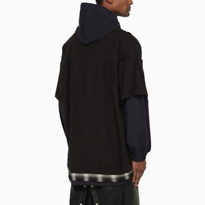 MAISON MIHARA YASUHIRO	 Men's Three-Layered Hooded Shirt - Black