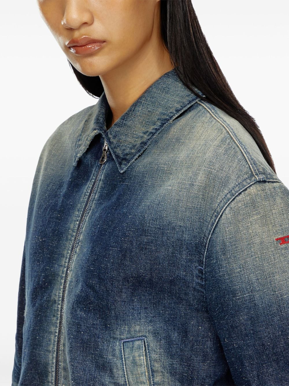 DIESEL Denim Jacket with Embroidered Detail for Women