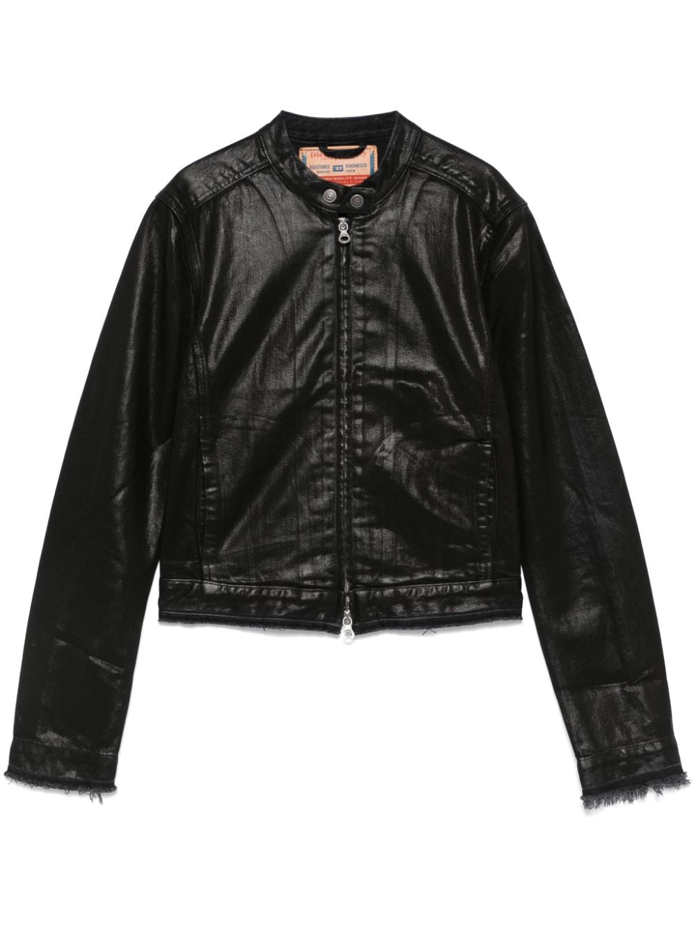 DIESEL Black Cropped Denim Jacket for Women